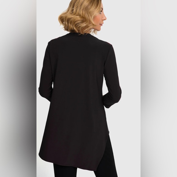 Joseph Ribkoff Black Asymmetrical Top Tunic V Neck 3/4 Sleeves Neutral Sz 12 - Picture 10 of 13